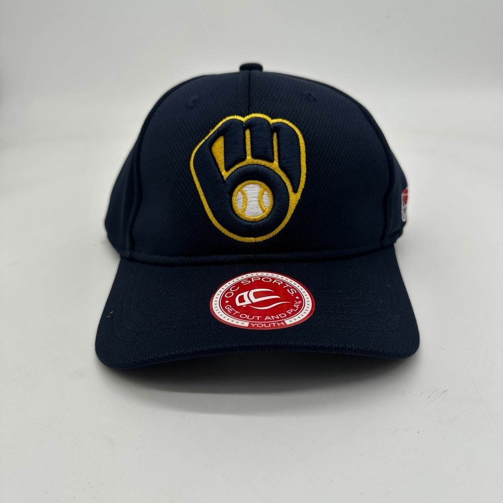 OC Sports Youth Baseball‎ Hats OSFA Black Embroid Adjustable Strap Team MLB NEW